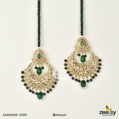 EARRINGS-0299 Green Earrings - Zeesy Jewellery Pakistan | Premium Artificial & Imitation Jewellery