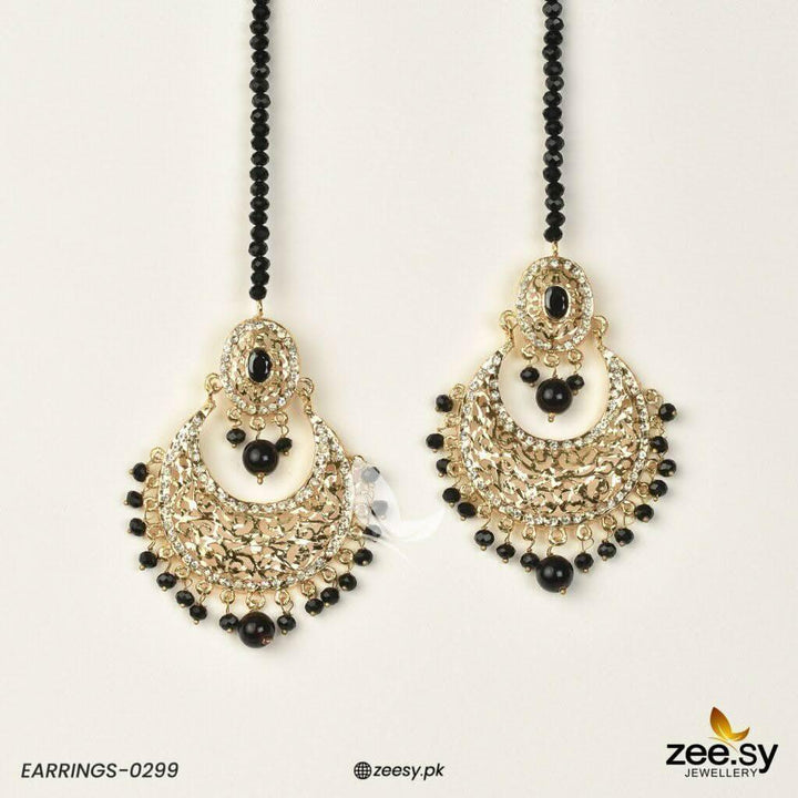 EARRINGS-0299 Black Earrings - Zeesy Jewellery Pakistan | Premium Artificial & Imitation Jewellery