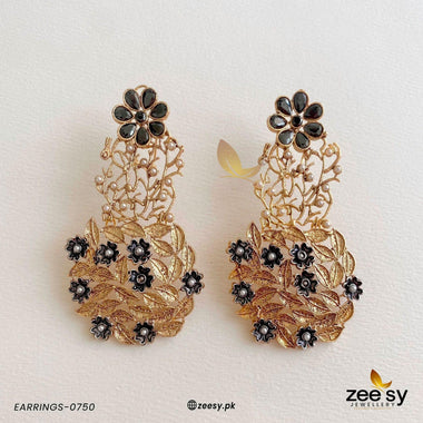 EARRINGS-0750 Black Earrings - Zeesy Jewellery Pakistan | Premium Artificial & Imitation Jewellery