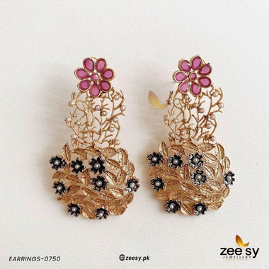 EARRINGS-0750 Red Earrings - Zeesy Jewellery Pakistan | Premium Artificial & Imitation Jewellery
