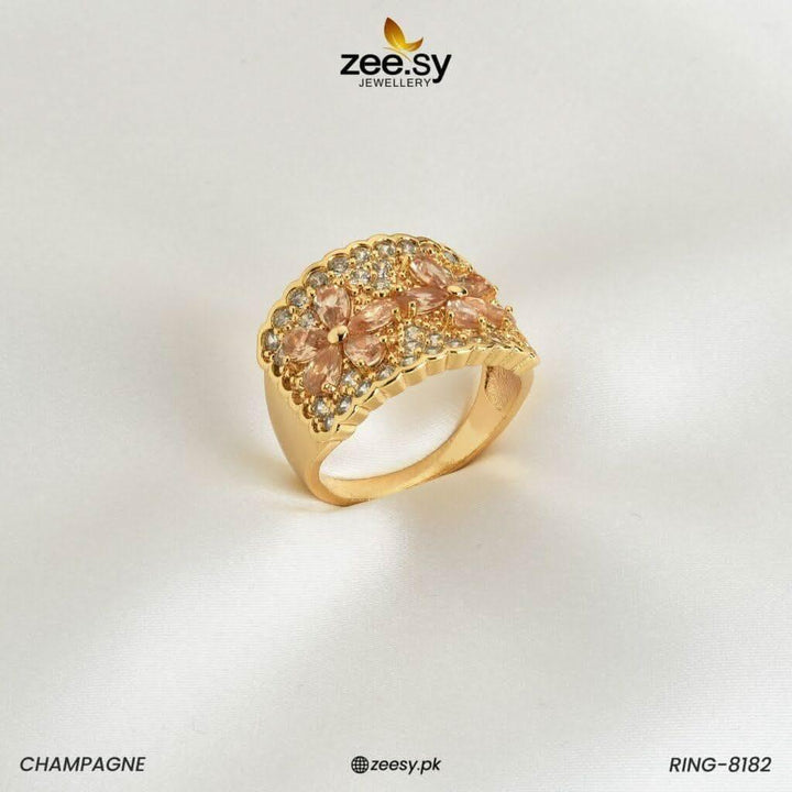 RING-8182 Champagne Finger Ring - Zeesy Jewellery Pakistan | Premium Artificial & Imitation Jewellery