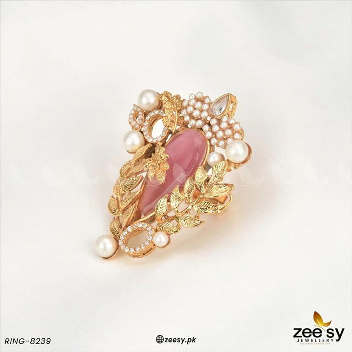 RING-8239 Pink Finger Ring - Zeesy Jewellery Pakistan | Premium Artificial & Imitation Jewellery
