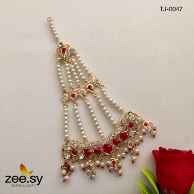 JHUMAR-0047 Red jhumar - Zeesy Jewellery Pakistan | Premium Artificial & Imitation Jewellery