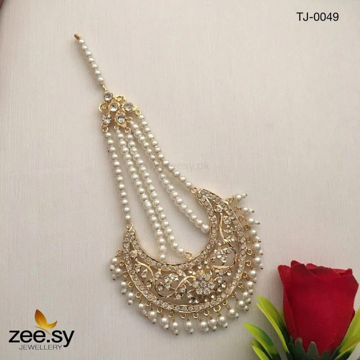 Inshara Pearl Drop Chand Jhumar Pearl jhumar - Zeesy Jewellery Pakistan | Premium Artificial & Imitation Jewellery