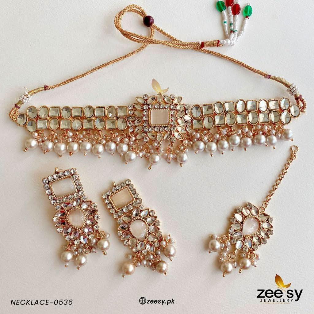 KUNDAN NECKLACE - 0536 - Zeesy.pk