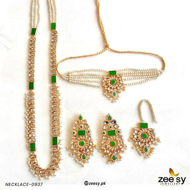 MALLA NECKLACE-0937 Green Necklace Sets - Zeesy Jewellery Pakistan | Premium Artificial & Imitation Jewellery