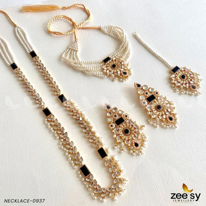 MALLA NECKLACE-0937 Black Necklace Sets - Zeesy Jewellery Pakistan | Premium Artificial & Imitation Jewellery