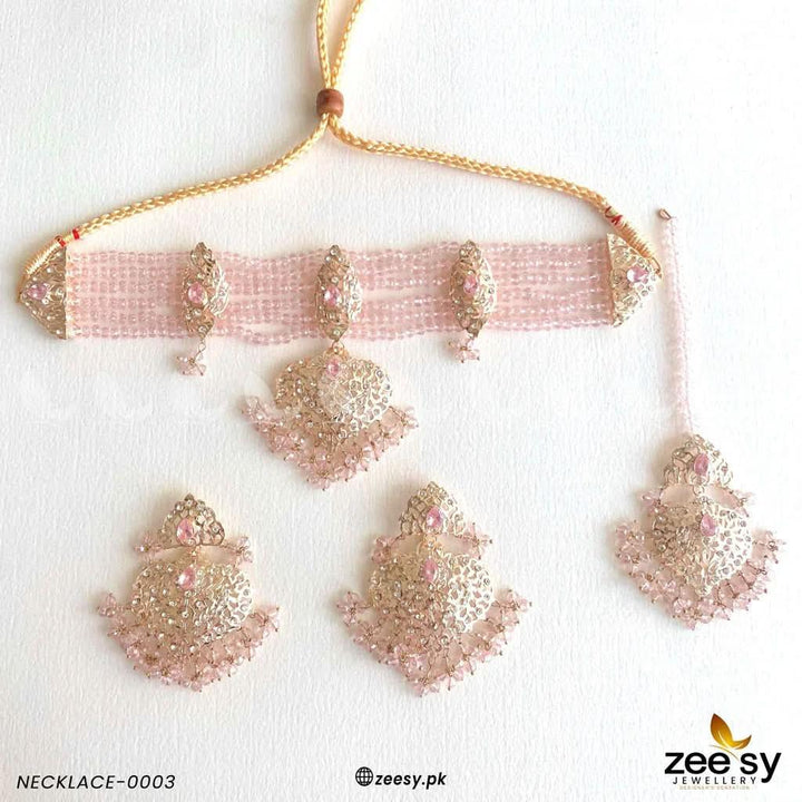 NECKLACE-0003 Pink Necklace Sets - Zeesy Jewellery Pakistan | Premium Artificial & Imitation Jewellery