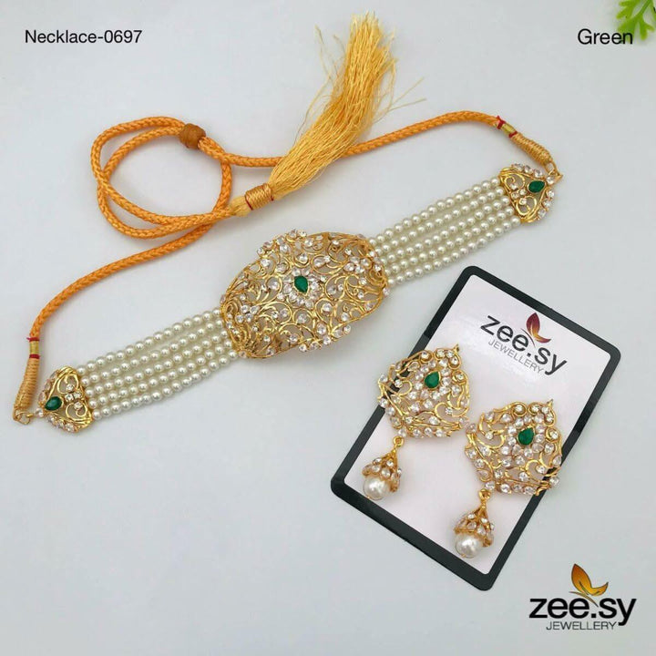 NECKLACE-0697 Green Necklace Sets - Zeesy Jewellery Pakistan | Premium Artificial & Imitation Jewellery