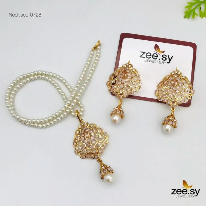 Egyptian Pearl Drop Necklace Set Necklace Sets - Zeesy Jewellery Pakistan | Premium Artificial & Imitation Jewellery