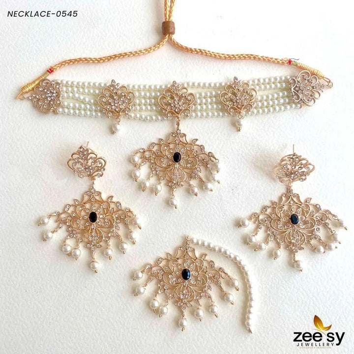 SUNFLOWER NECKLACE-0545 Black Necklace Sets - Zeesy Jewellery Pakistan | Premium Artificial & Imitation Jewellery