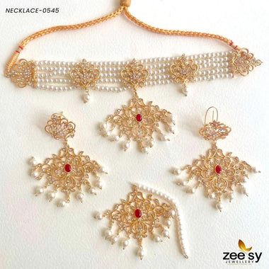 SUNFLOWER NECKLACE-0545 Red Necklace Sets - Zeesy Jewellery Pakistan | Premium Artificial & Imitation Jewellery