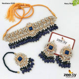 DIAMOND NECKLACE-0526 Navy Blue Necklace Sets - Zeesy Jewellery Pakistan | Premium Artificial & Imitation Jewellery