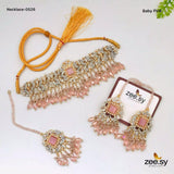 DIAMOND NECKLACE-0526 Pink Necklace Sets - Zeesy Jewellery Pakistan | Premium Artificial & Imitation Jewellery