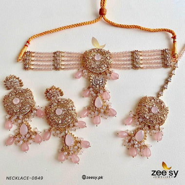 NECKLACE-0849 Mint Pink Necklace Sets - Zeesy Jewellery Pakistan | Premium Artificial & Imitation Jewellery