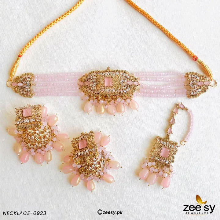 NECKLACE-0923 Mint Pink Necklace Sets - Zeesy Jewellery Pakistan | Premium Artificial & Imitation Jewellery