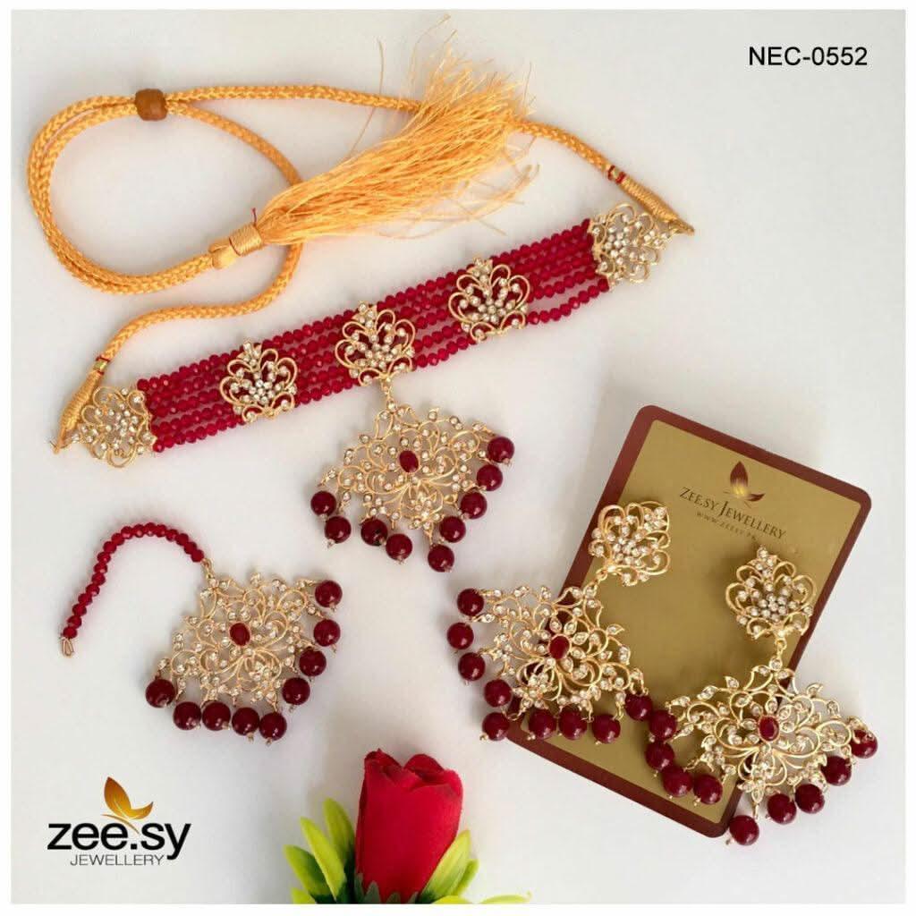 CRYSTAL NECKLACE-0552 - Zeesy.pk