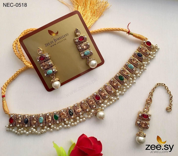 Gems Necklace-0518 Necklace Sets - Zeesy Jewellery Pakistan | Premium Artificial & Imitation Jewellery