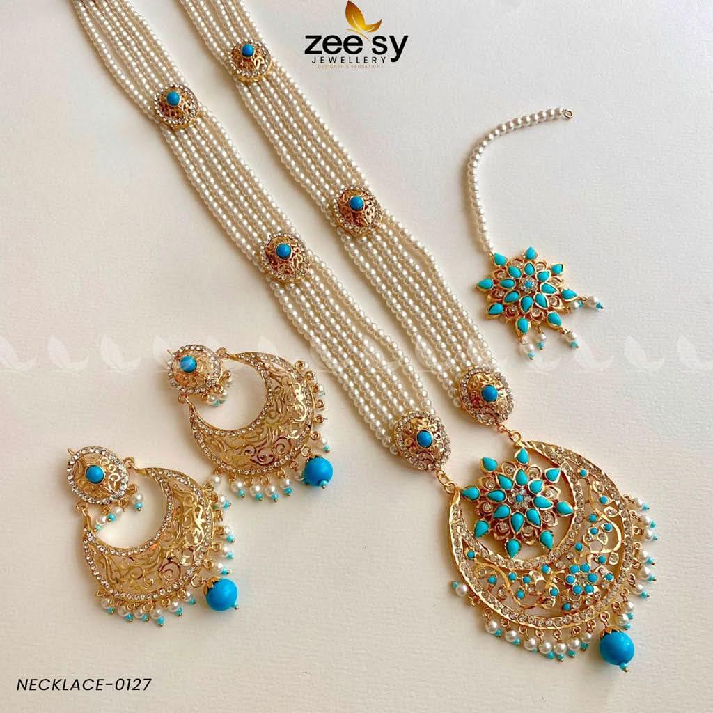 Royal Pearl Malla Necklace Set Default Title Necklace Sets - Zeesy Jewellery Pakistan | Premium Artificial & Imitation Jewellery