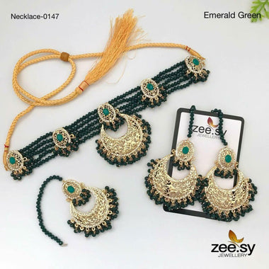 NECKLACE-0147 Emerald Green Necklace Sets - Zeesy Jewellery Pakistan | Premium Artificial & Imitation Jewellery