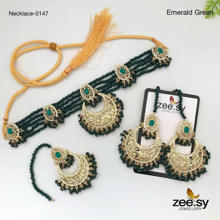 NECKLACE-0147 Emerald Green Necklace Sets - Zeesy Jewellery Pakistan | Premium Artificial & Imitation Jewellery