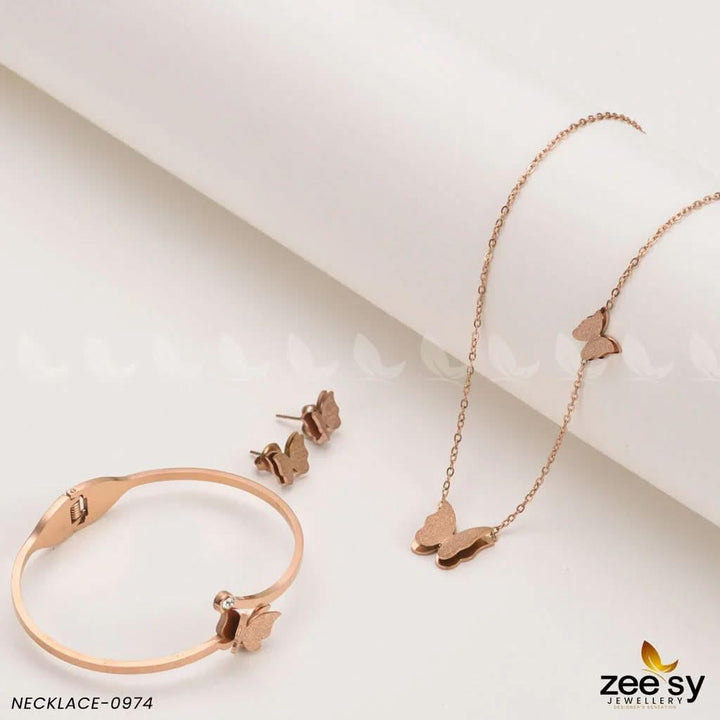 NECKLACE-0974 Golden Necklace Sets - Zeesy Jewellery Pakistan | Premium Artificial & Imitation Jewellery