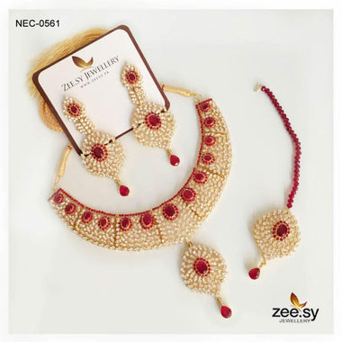 NECKLACE-0561 Red Necklace Sets - Zeesy Jewellery Pakistan | Premium Artificial & Imitation Jewellery