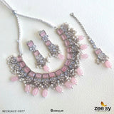 NECKLACE-0977 Mint Pink Necklace Sets - Zeesy Jewellery Pakistan | Premium Artificial & Imitation Jewellery