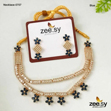 PARTY WEAR NECKLACE-0707 Blue Necklace Sets - Zeesy Jewellery Pakistan | Premium Artificial & Imitation Jewellery