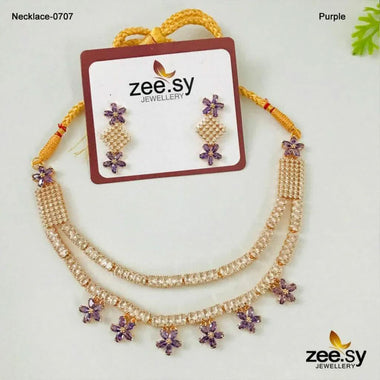 PARTY WEAR NECKLACE-0707 Purple Necklace Sets - Zeesy Jewellery Pakistan | Premium Artificial & Imitation Jewellery
