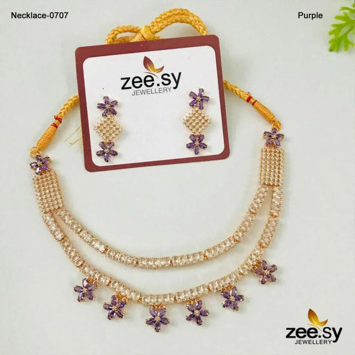 PARTY WEAR NECKLACE-0707 Purple Necklace Sets - Zeesy Jewellery Pakistan | Premium Artificial & Imitation Jewellery