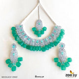 NECKLACE-0943 Mint Green Necklace Sets - Zeesy Jewellery Pakistan | Premium Artificial & Imitation Jewellery