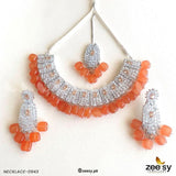NECKLACE-0943 Orange Necklace Sets - Zeesy Jewellery Pakistan | Premium Artificial & Imitation Jewellery