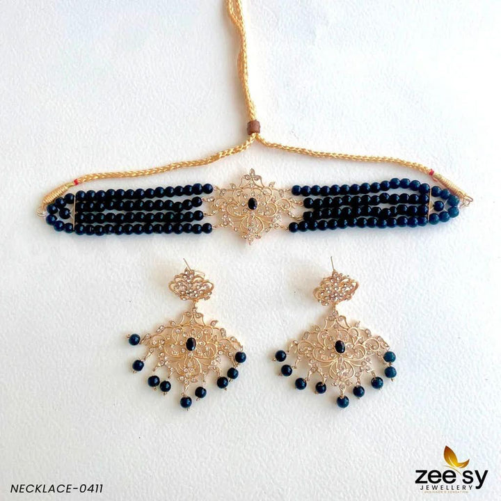 NECKLACE-0411 Black Necklace Sets - Zeesy Jewellery Pakistan | Premium Artificial & Imitation Jewellery