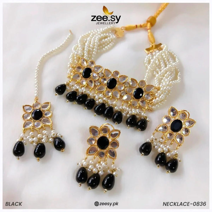 NECKLACE-0836 Black Necklace Sets - Zeesy Jewellery Pakistan | Premium Artificial & Imitation Jewellery