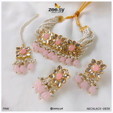NECKLACE-0836 Pink Necklace Sets - Zeesy Jewellery Pakistan | Premium Artificial & Imitation Jewellery