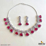 NECKLACE-0871 Red Necklace Sets - Zeesy Jewellery Pakistan | Premium Artificial & Imitation Jewellery