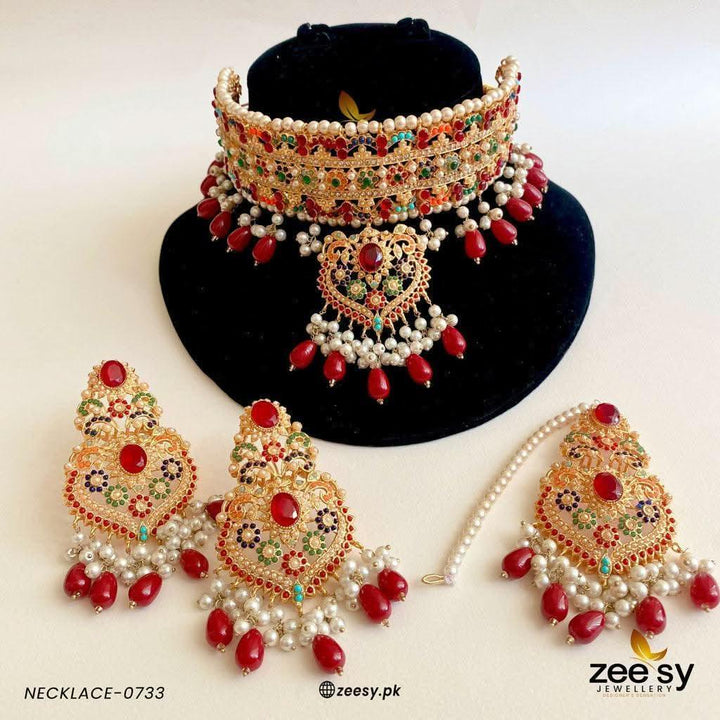 NECKLACE-0733 Rubi Nauratan Necklace Sets - Zeesy Jewellery Pakistan | Premium Artificial & Imitation Jewellery