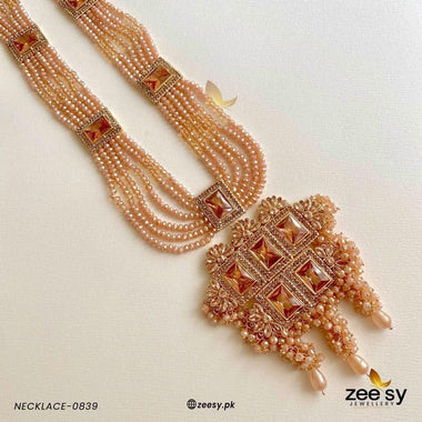 MALLA NECKLACE-0839 Champagne Necklace Sets - Zeesy Jewellery Pakistan | Premium Artificial & Imitation Jewellery