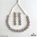 NECKLACE-0985 Silver White Necklace Sets - Zeesy Jewellery Pakistan