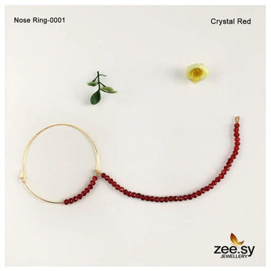 Wedding Nose Ring-0001 Crystal Red Nose ring - Zeesy Jewellery Pakistan | Premium Artificial & Imitation Jewellery