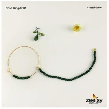 Wedding Nose Ring-0001 Crystal Green Nose ring - Zeesy Jewellery Pakistan | Premium Artificial & Imitation Jewellery