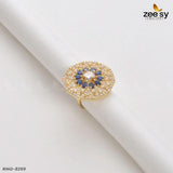 Round Ring-8269 Golden Blue Rings - Zeesy Jewellery Pakistan