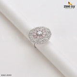 Round Ring-8269 Silver Mint Pink Rings - Zeesy Jewellery Pakistan