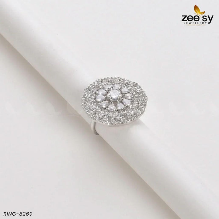 Round Ring-8269 Silver White Rings - Zeesy Jewellery Pakistan | Premium Artificial & Imitation Jewellery