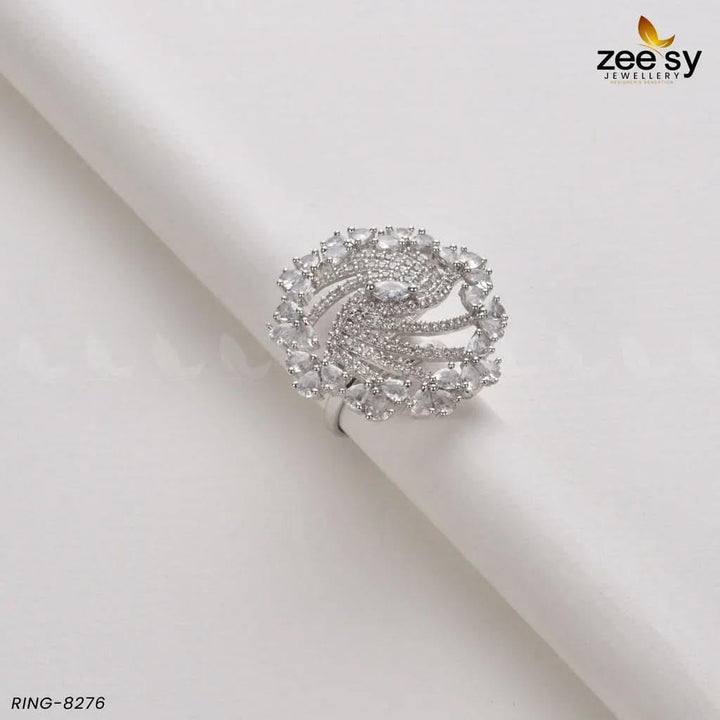 Rhinestone Ring-8276 Silver White Rings - Zeesy Jewellery Pakistan | Premium Artificial & Imitation Jewellery