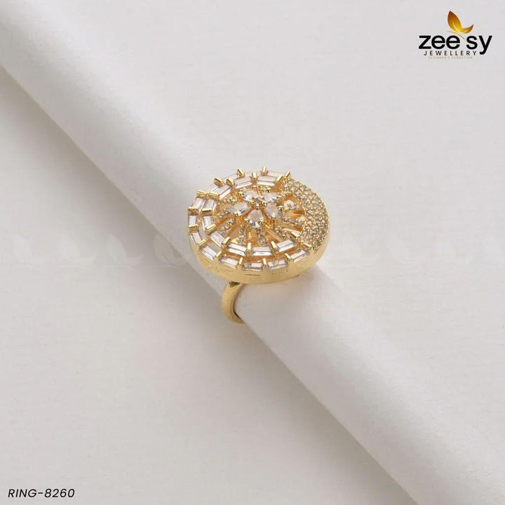 RING-8260 Golden White Rings - Zeesy Jewellery Pakistan | Premium Artificial & Imitation Jewellery
