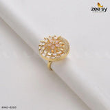 RING-8260 Golden Mint Pink Rings - Zeesy Jewellery Pakistan | Premium Artificial & Imitation Jewellery