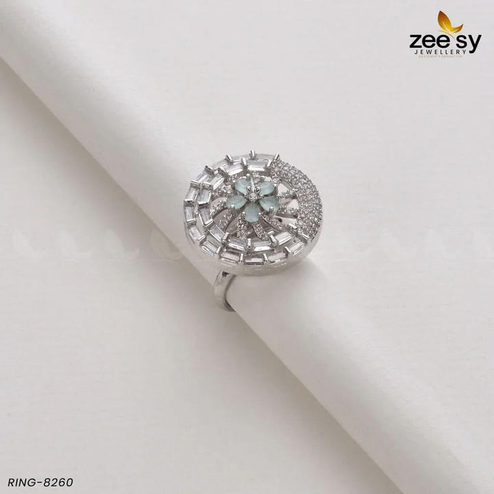 RING-8260 Silver Mint Green Rings - Zeesy Jewellery Pakistan | Premium Artificial & Imitation Jewellery
