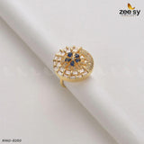 RING-8260 Golden Blue Rings - Zeesy Jewellery Pakistan | Premium Artificial & Imitation Jewellery
